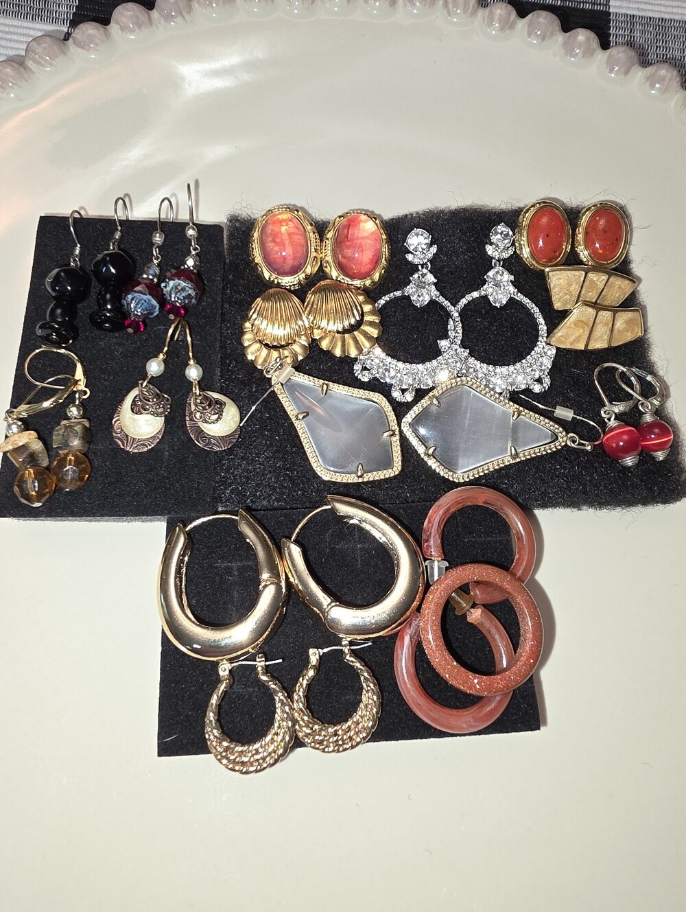 Designer Vintage Costume Earring Bundle Lot Estate